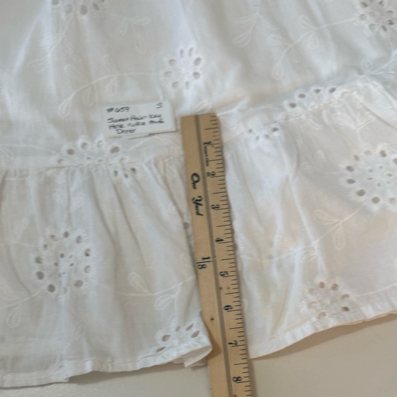 White Sleeveless Eyelet maxi Dress Size Small - Picture 6 of 6
